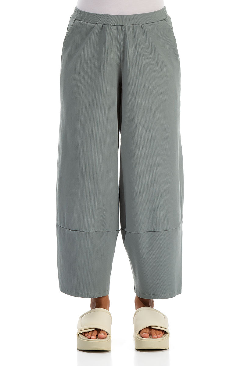 Loose Sage Cotton Trousers
