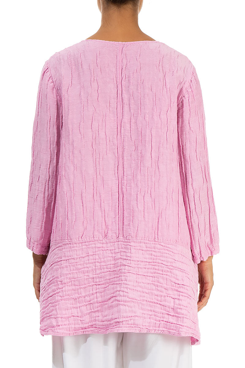 Loose Taffy Pink Silk Linen Tunic