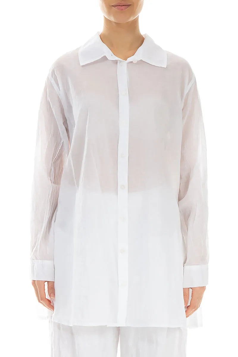 Chemise ample en coton blanc