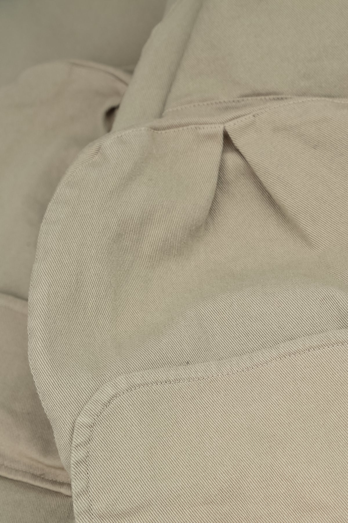 Hooded Olive Grey Stretch Cotton Coat