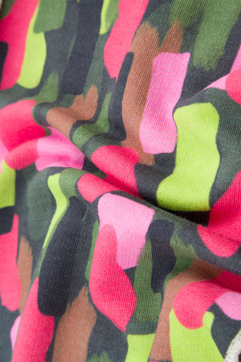 Loose Paint Mosaic French Terry Cotton Trousers 4