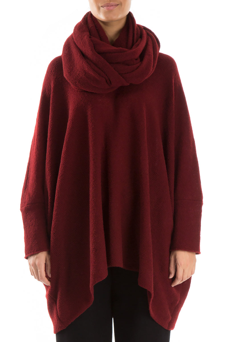 Maroon Wool Infinity Scarf 1