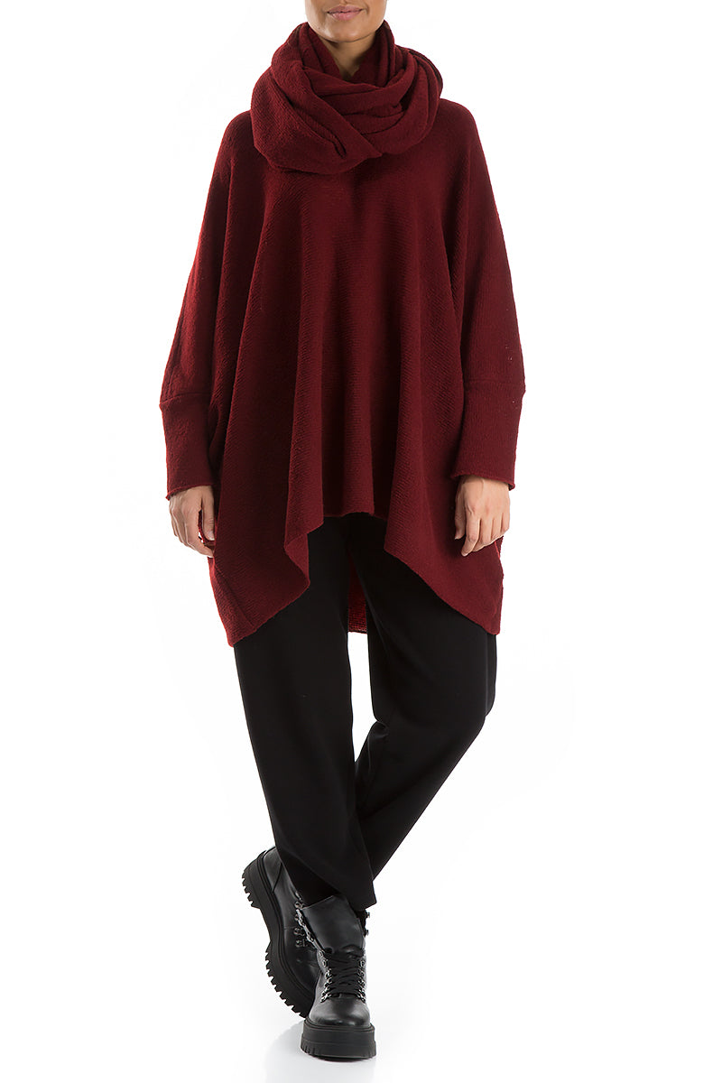 Maroon Wool Infinity Scarf 2