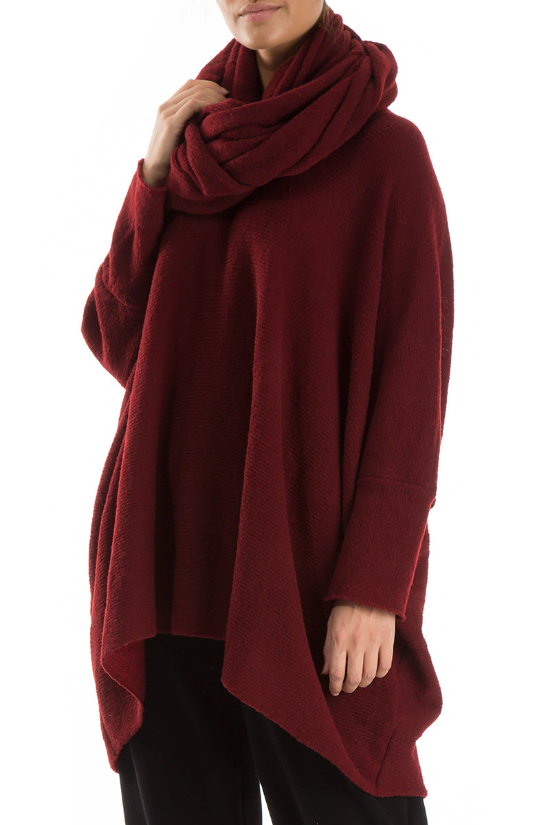 Maroon Wool Infinity Scarf 3