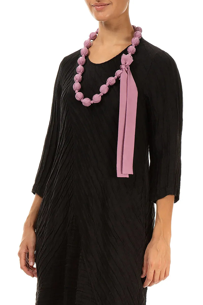 Mauve Taupe Silk Bead Necklace 3