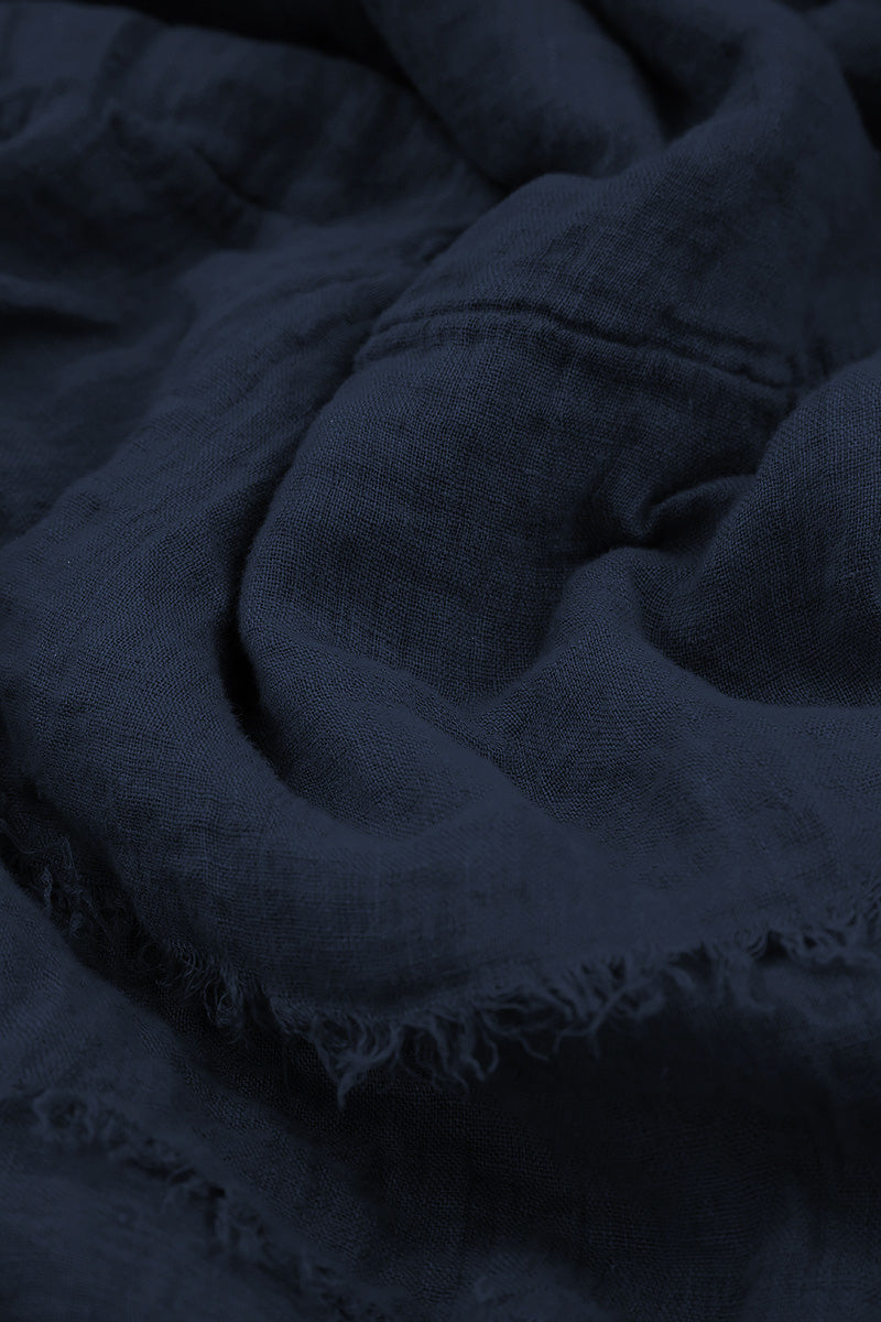 Maxi Navy Gauze Linen Dress 6