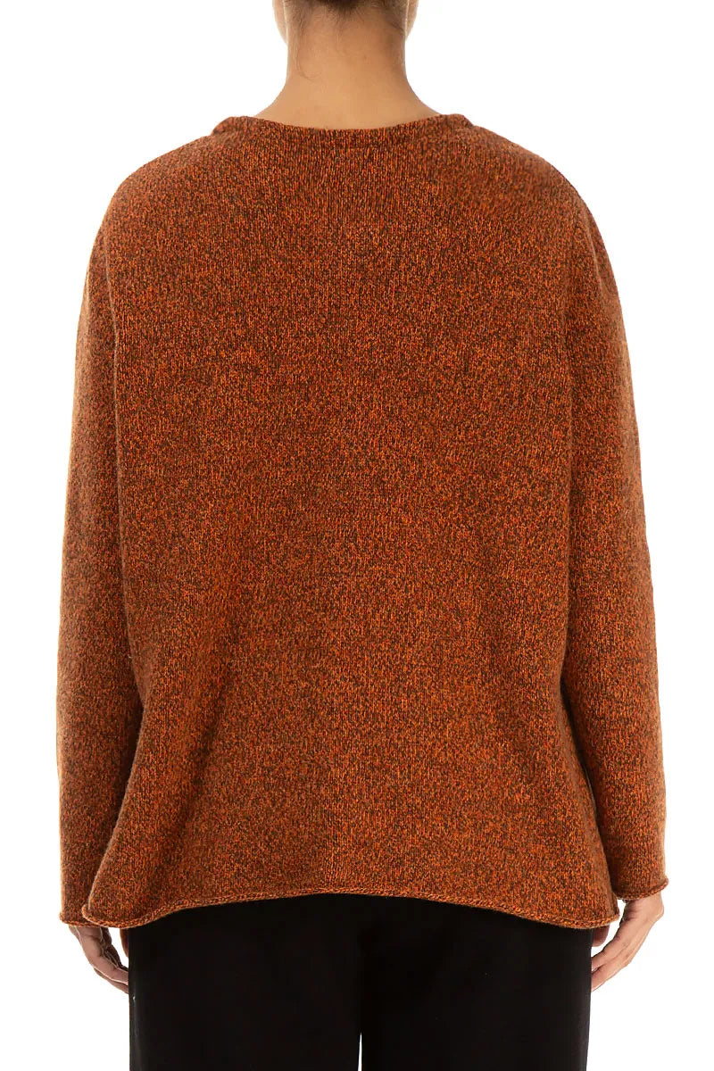 Mélange Copper Pure Wool Cardigan 2