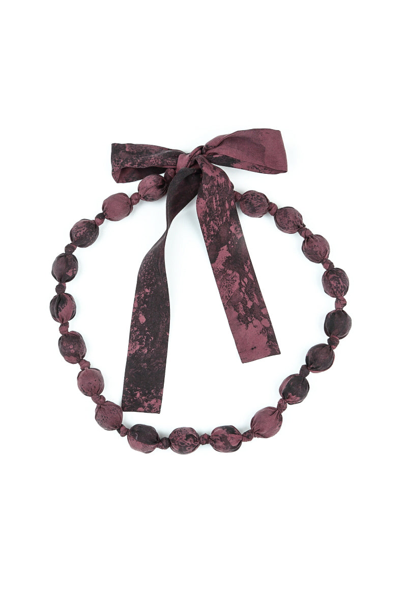 Merlot Alabaster Silk Cotton Bead Necklace 4