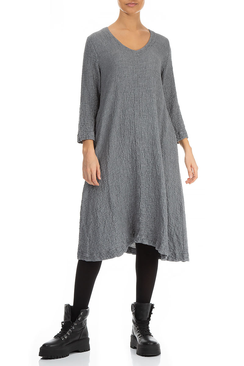 Midi Grey Wool Dress 3