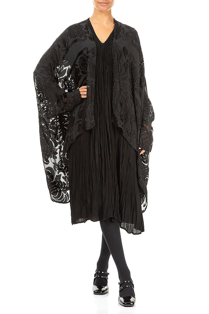 Midnight Bloom Devoré Black Silk Jacket 4