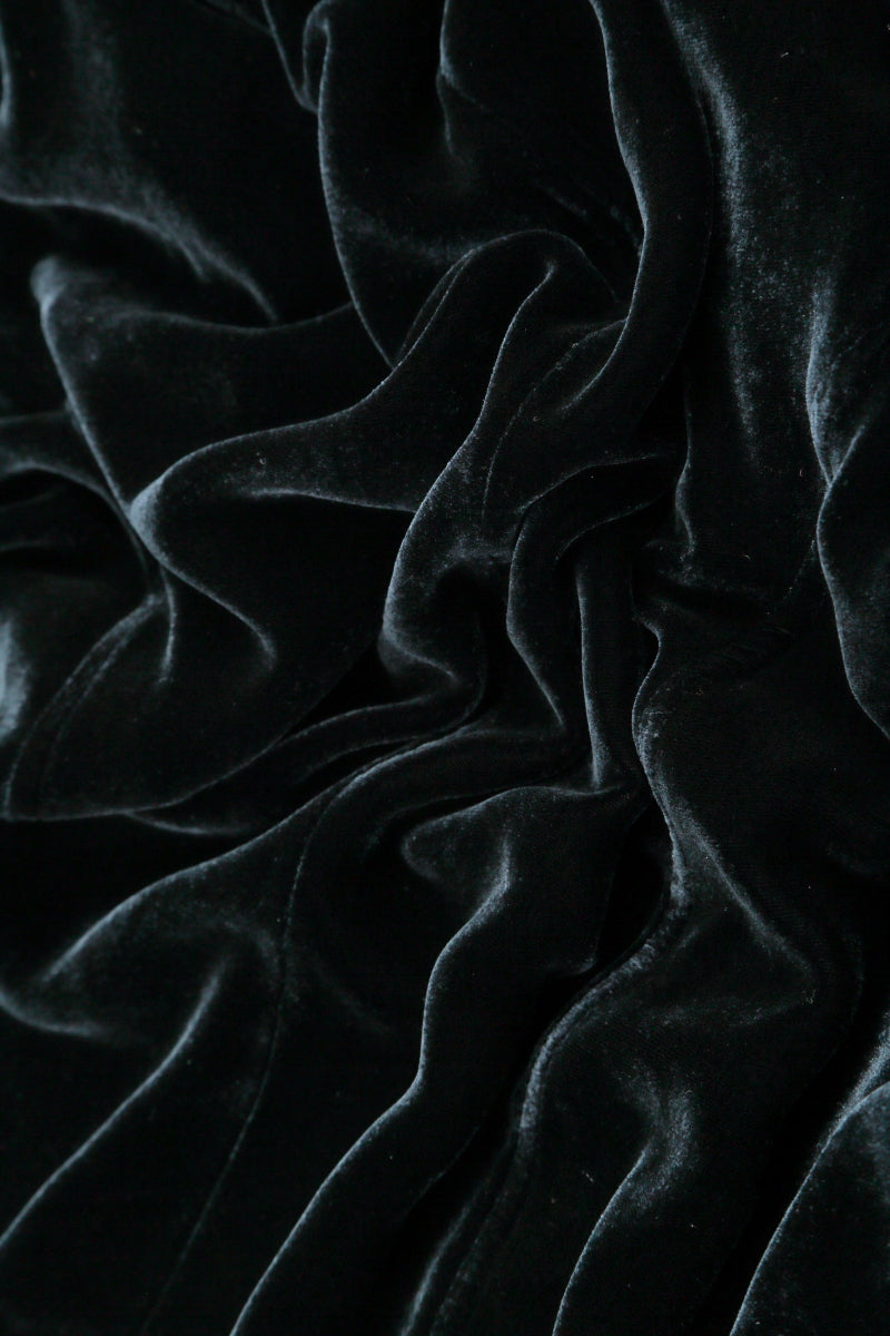 Midnight Blue Silk Velvet Midi Dress 5