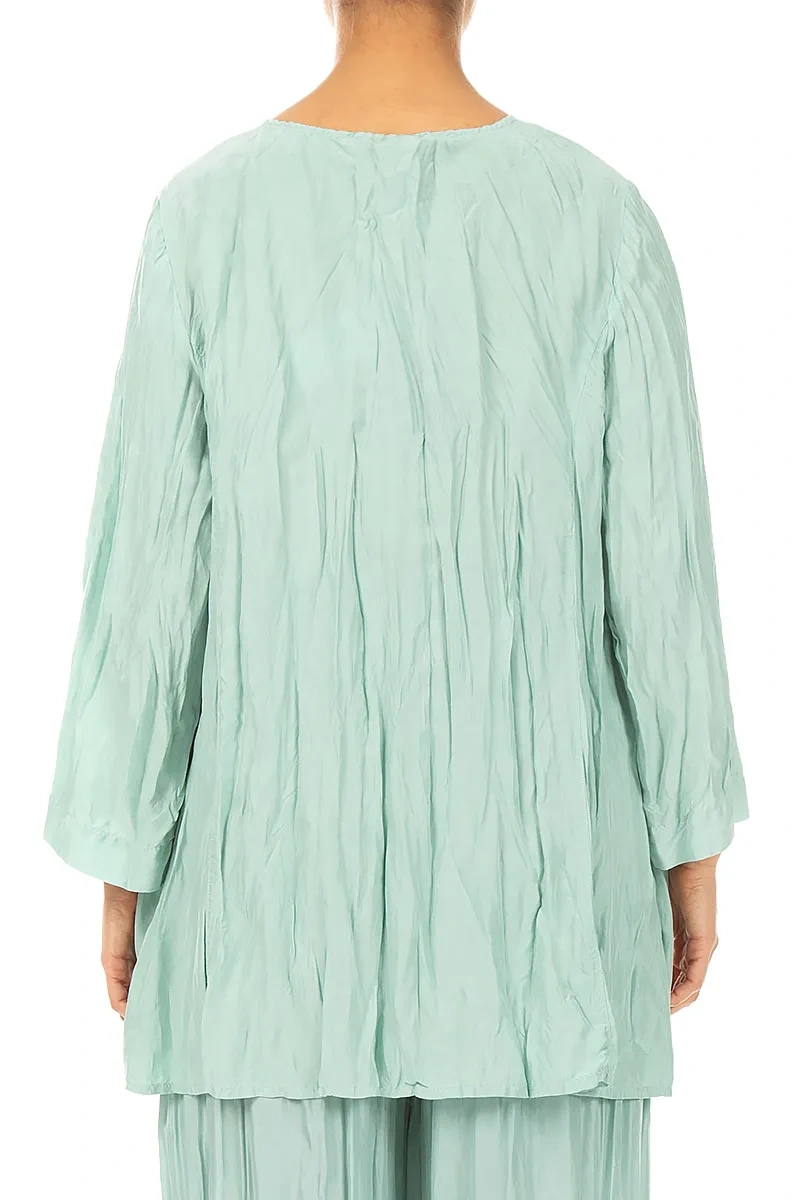 Mint Crumpled Pure Silk Tunic 2