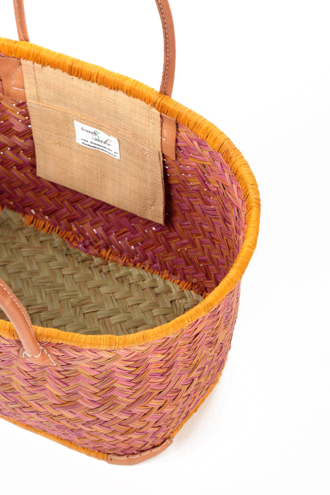Natural Mini Peach French Market Basket 7