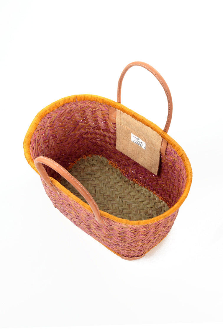 Natural Mini Peach French Market Basket 8