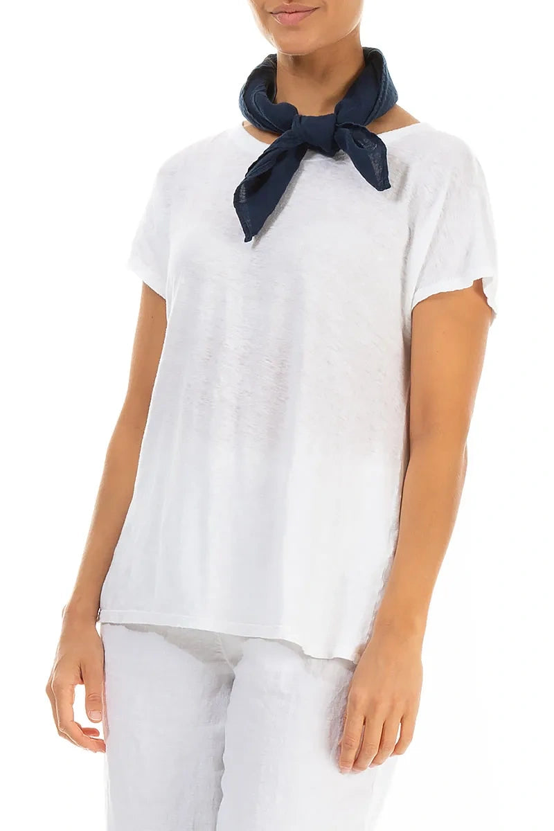 Navy Gauze Linen Scarf 3