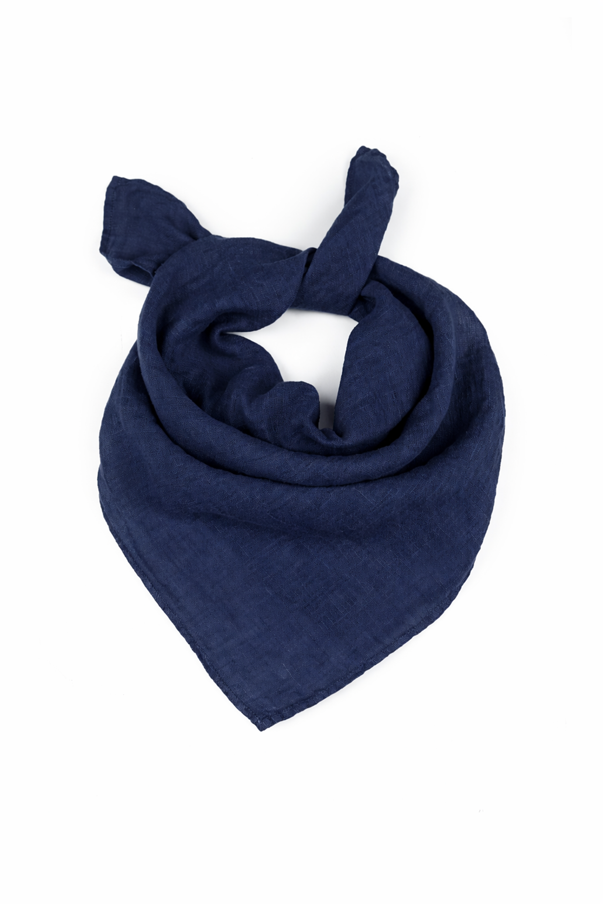 Navy Gauze Linen Scarf 4
