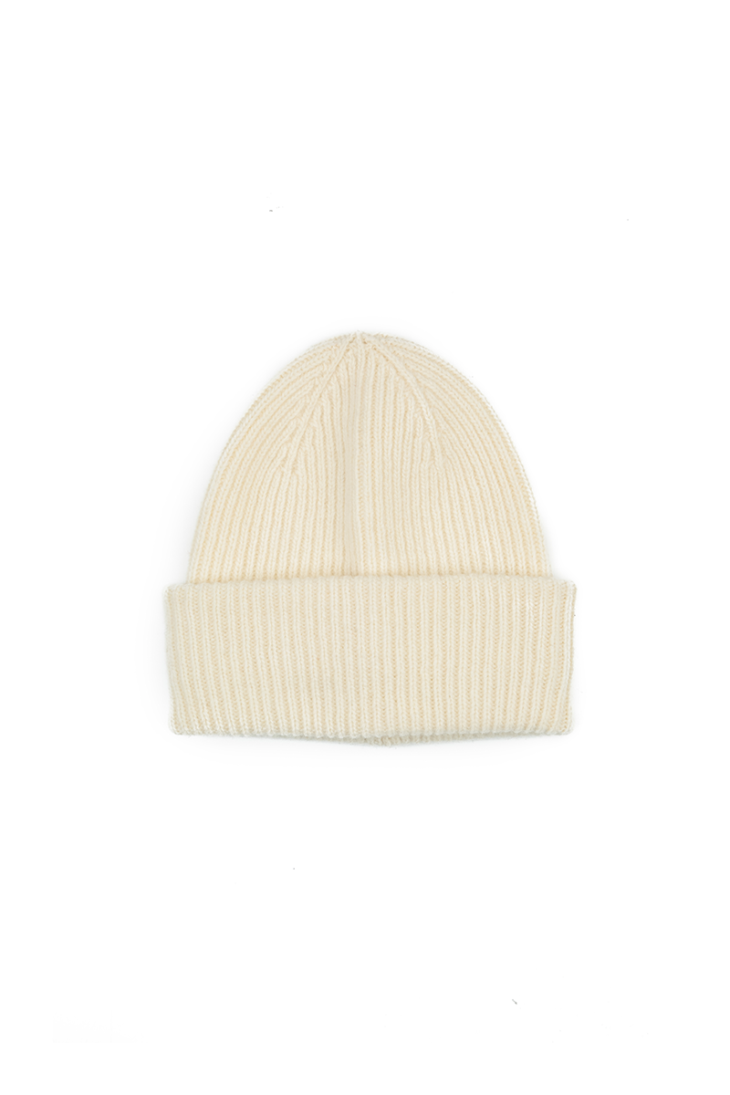 Off White Soft Wool Beanie Hat 4