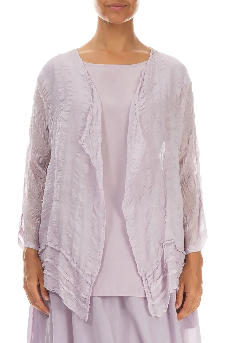 Open Lilac Textured Silk Jacket
