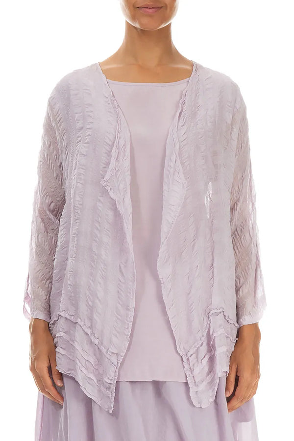 Open Lilac Textured Silk Jacket 1