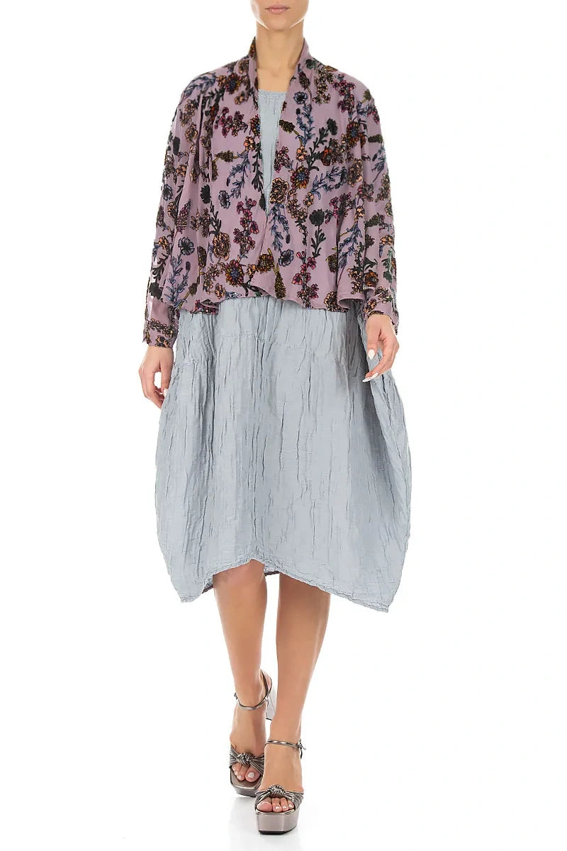 Open Velvet Blooms Devoré Silk Jacket 4