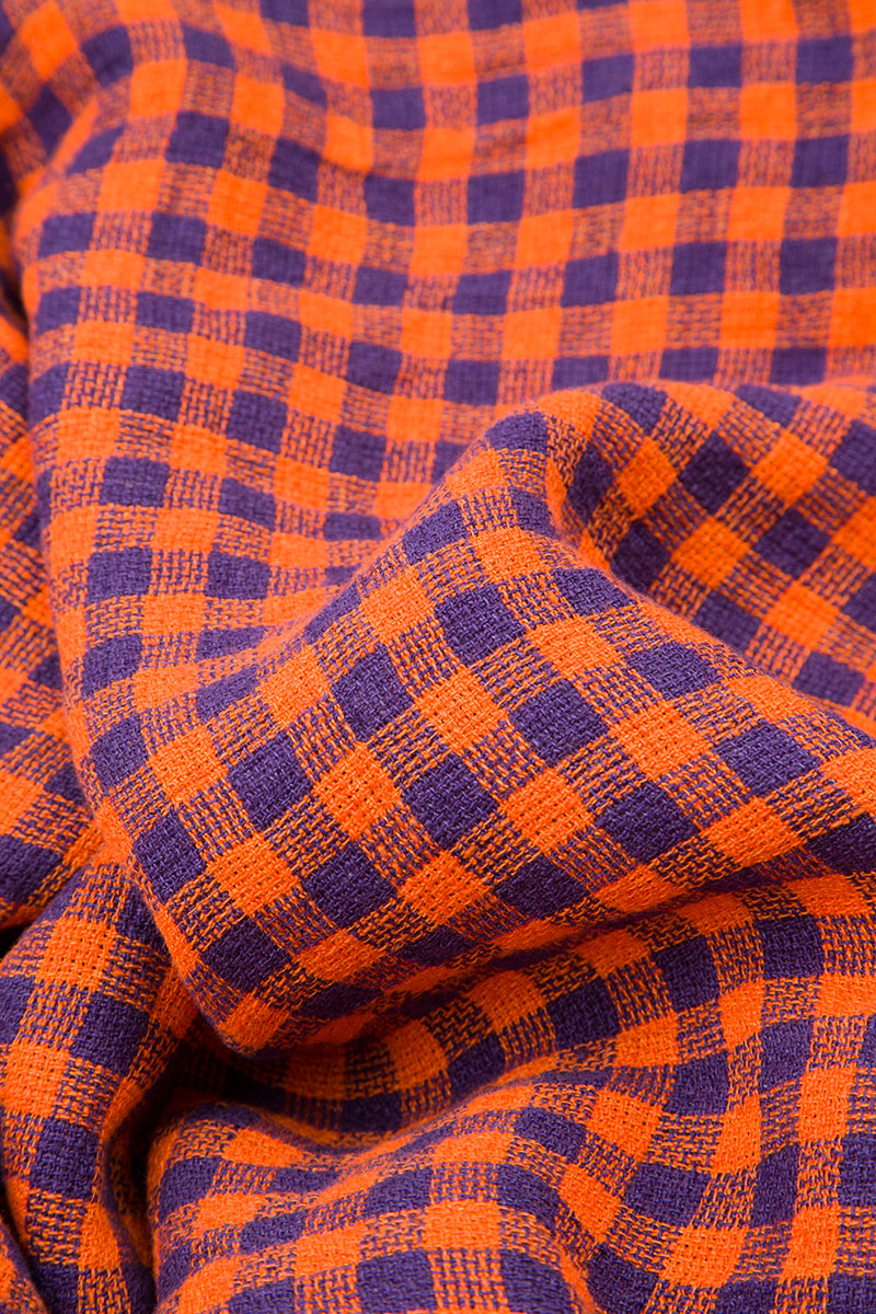 Orange Check Peplum Linen Jacket 6