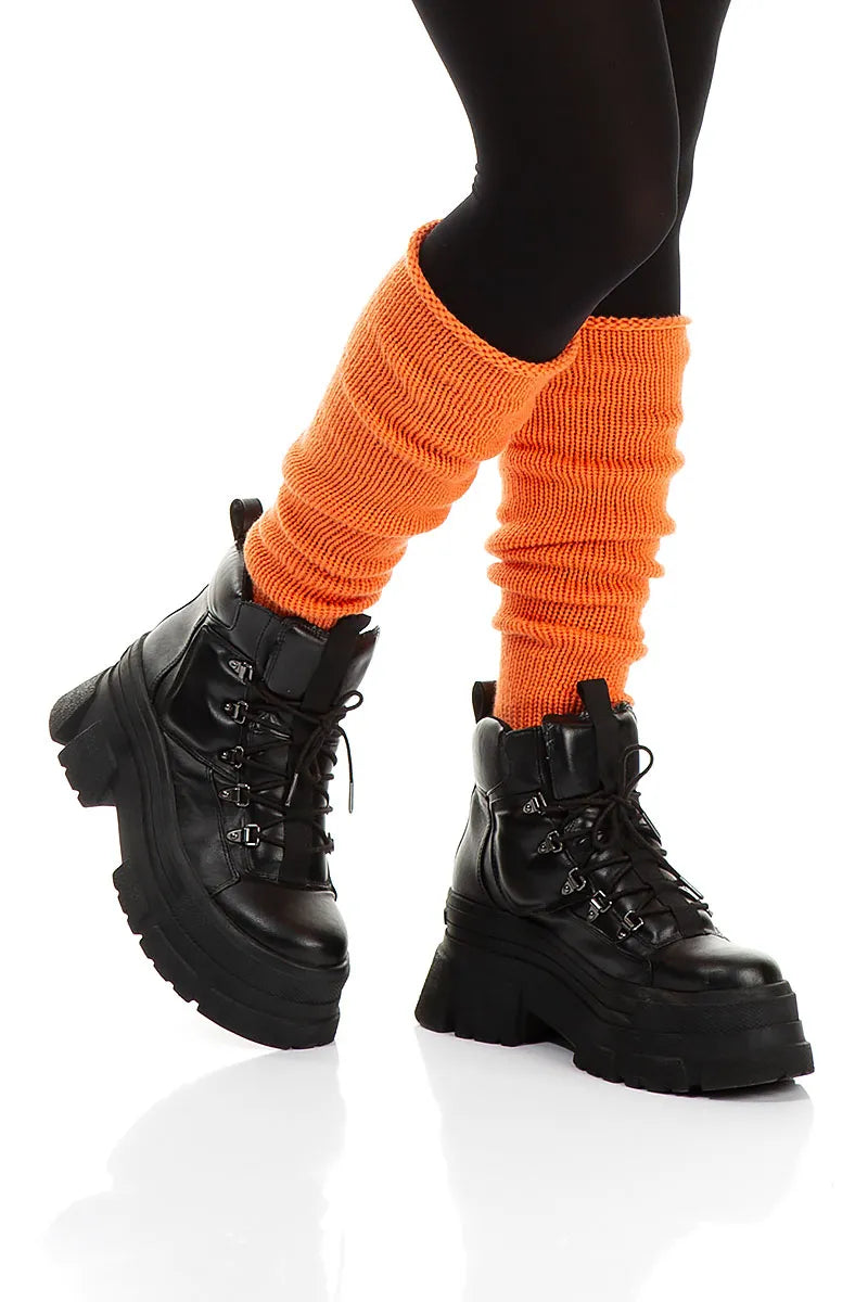 Orange Soft Cashmere Leg Warmers