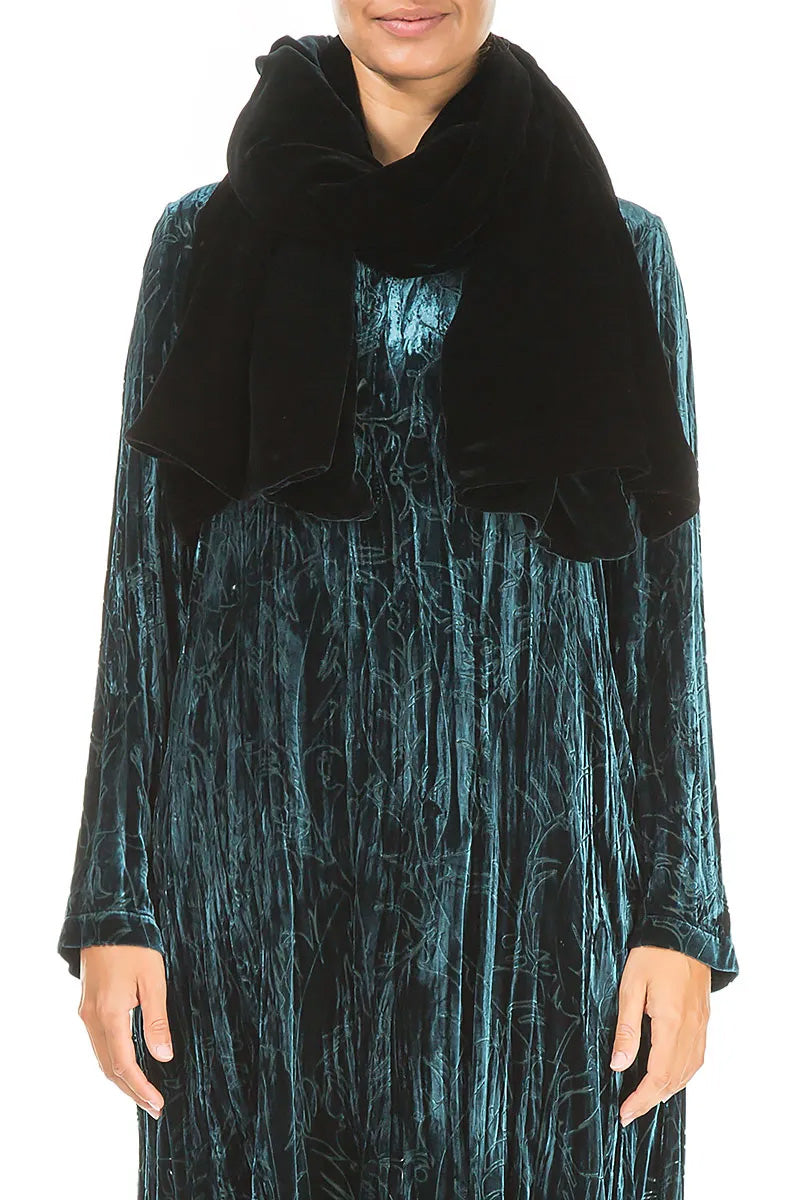 Peacock Double Sided Silk Velvet Scarf