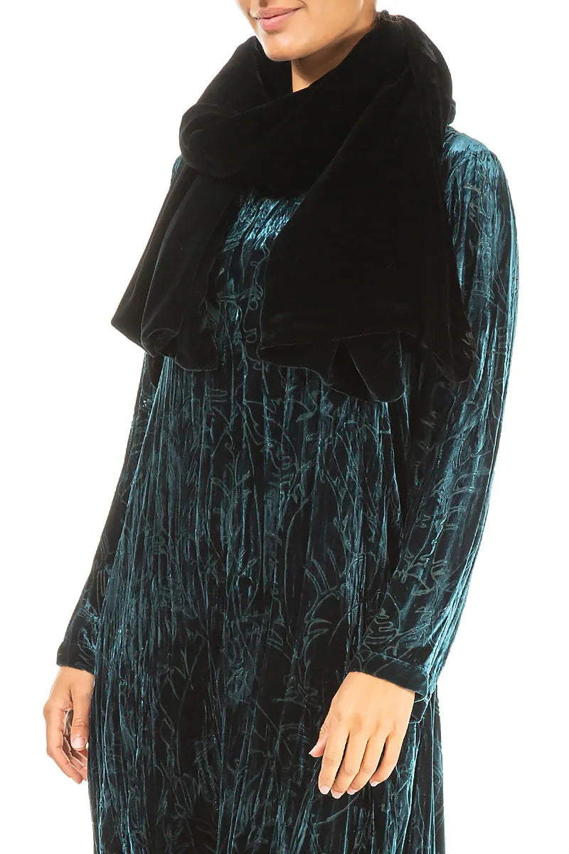 Peacock Double Sided Silk Velvet Scarf