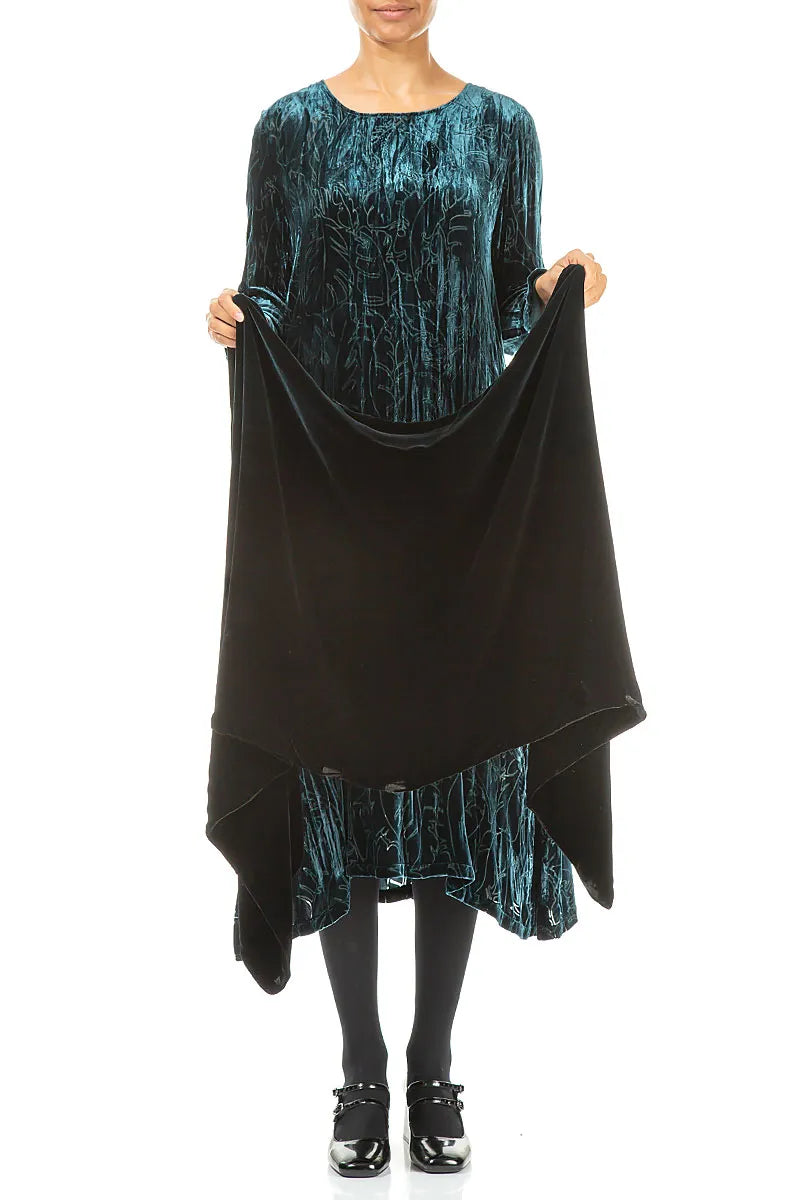 Peacock Double Sided Silk Velvet Scarf