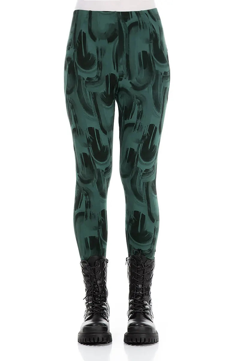 Peacock Paintwave Cotton Leggings 1