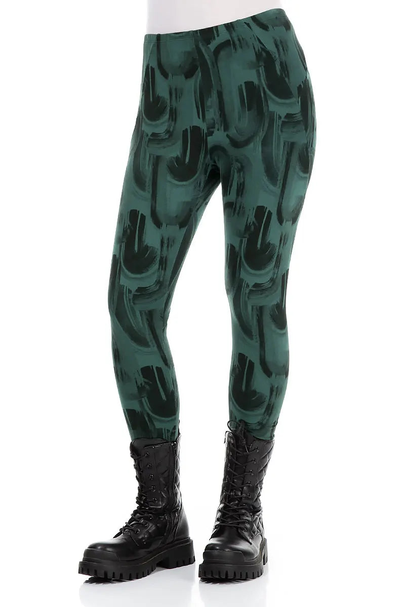Peacock Paintwave Cotton Leggings 3