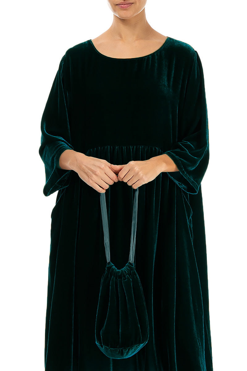 Abendhandtasche aus Pfauenseide und Samt