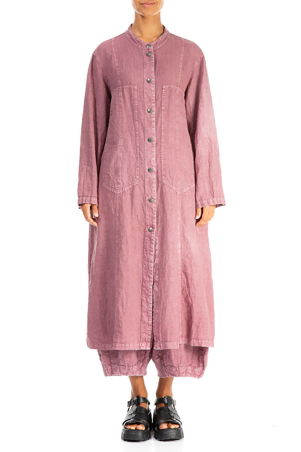 Pin Décor Off-Dye Mauve Taupe Linen Jacket 1