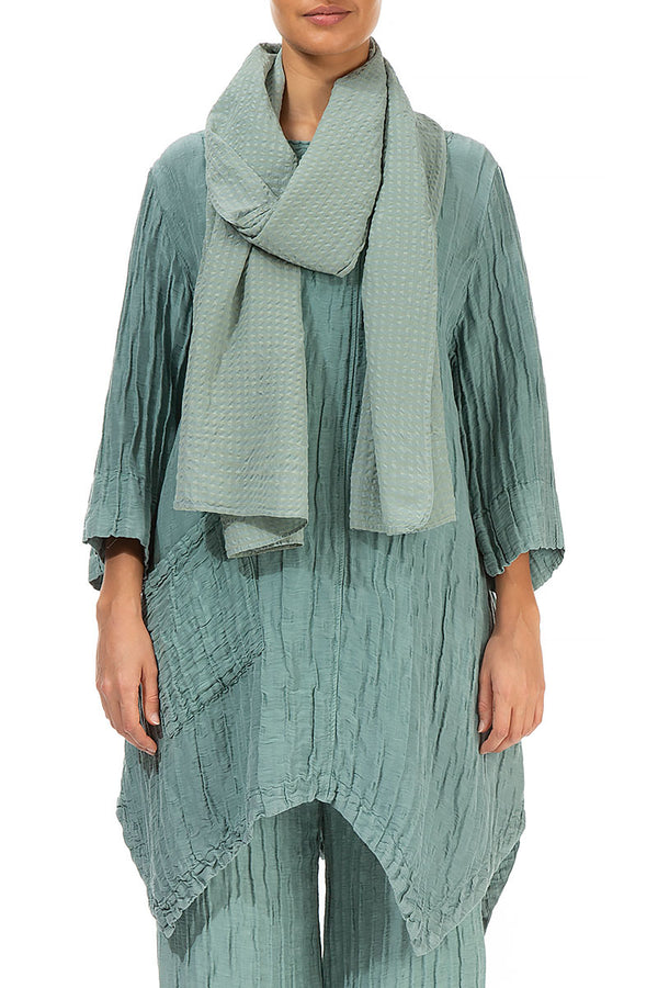 Pistachio Textured Silk Scarf 1