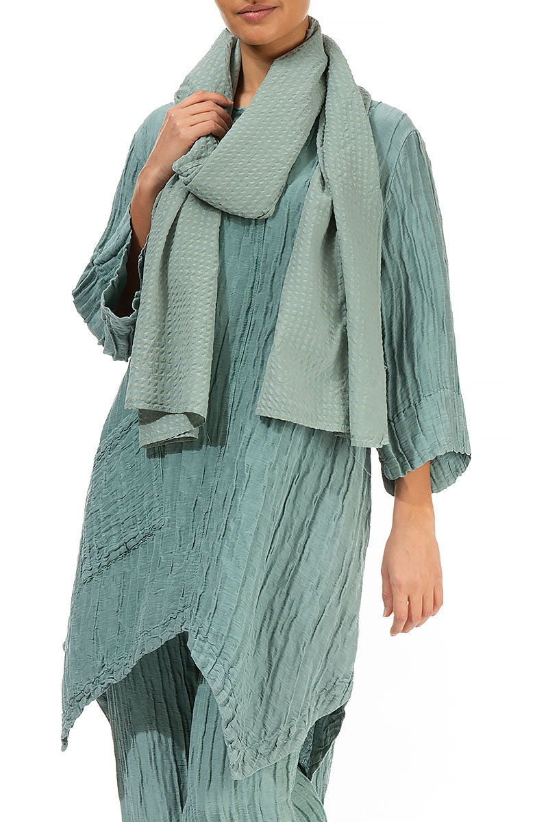 Pistachio Textured Silk Scarf 3