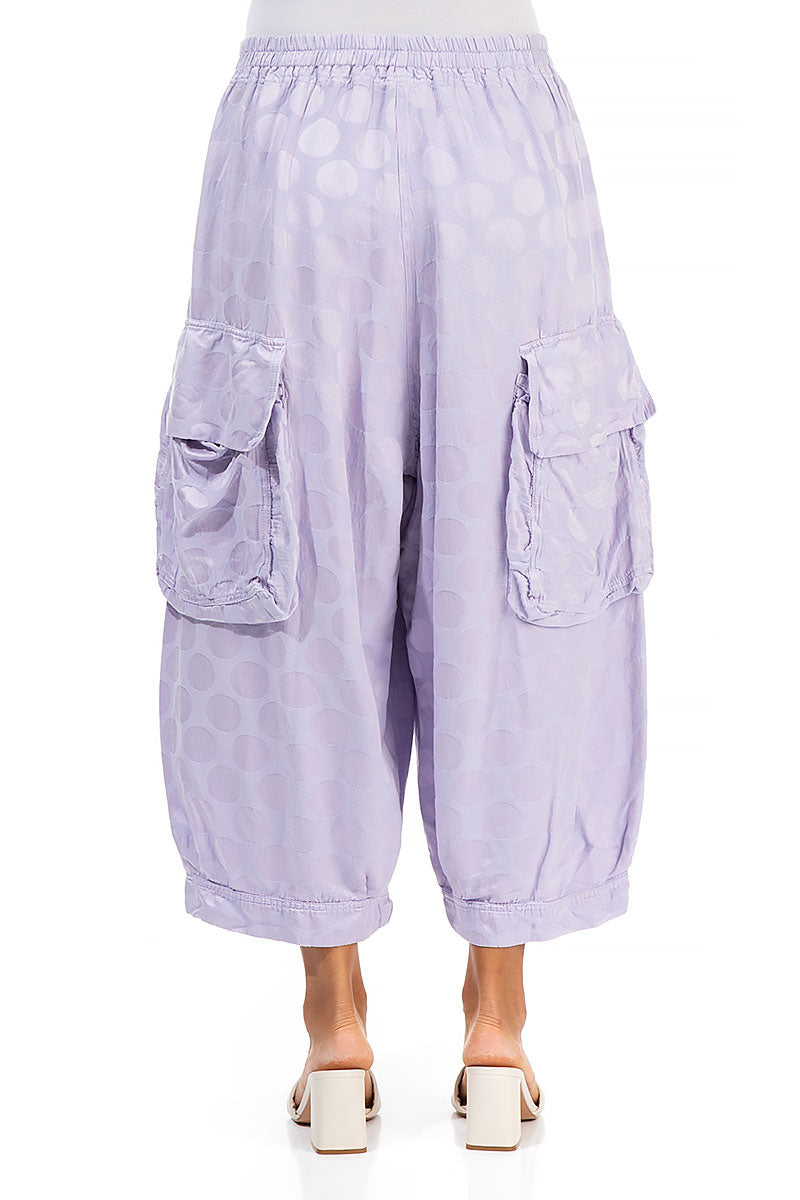 Pockets Bubble Lilac Silk Cotton Trousers