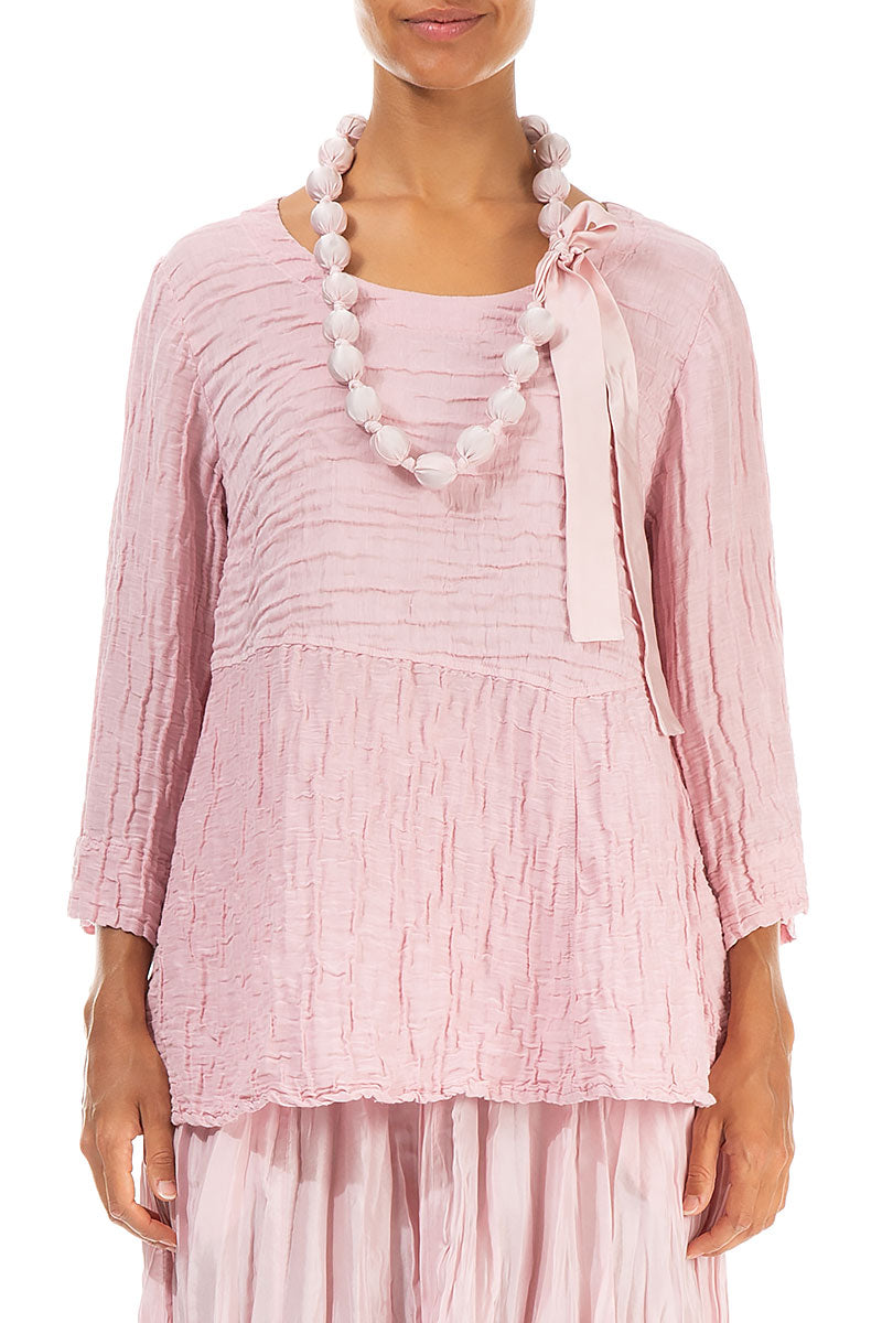 Powder Pink Silk Bead Necklace