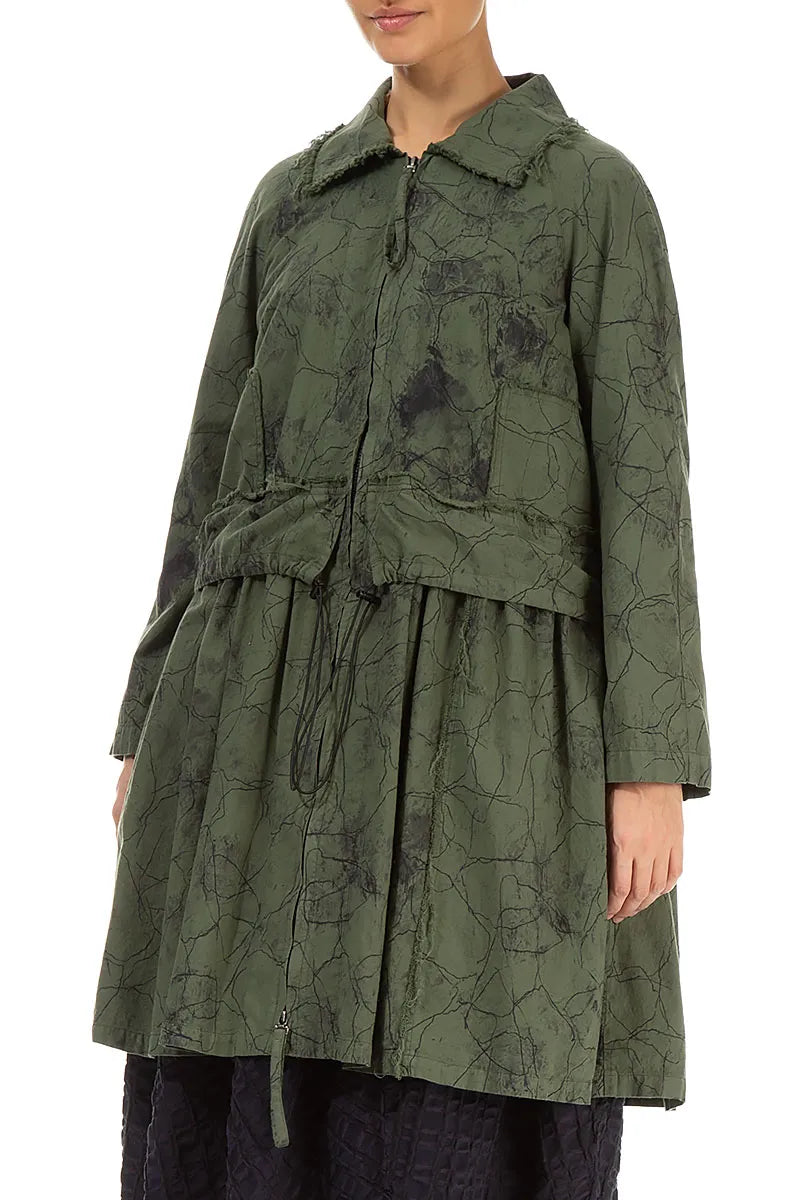 Raw Collar Forest Mist Marble Cotton Jacket 4