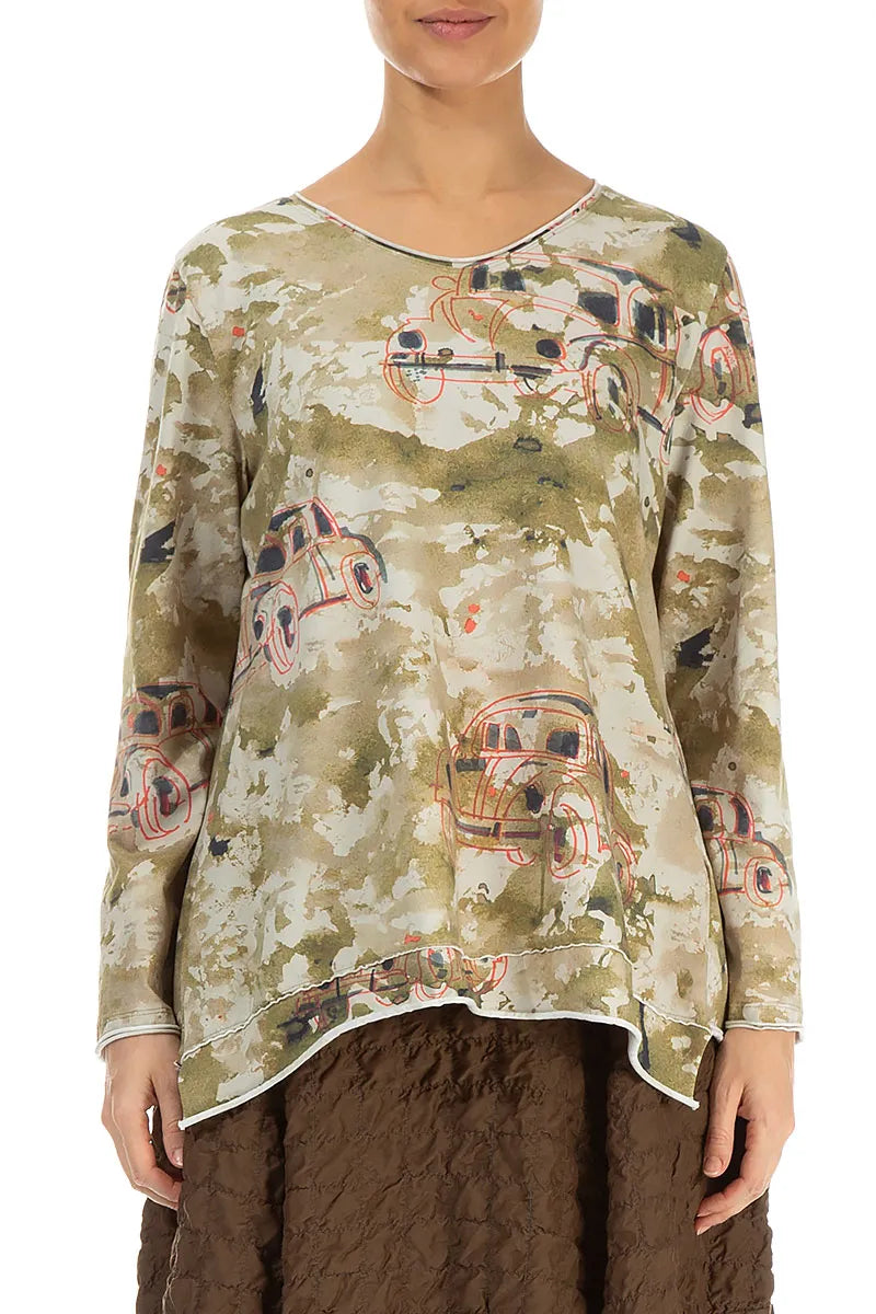 Raw Edge Retro Cotton Blouse 1