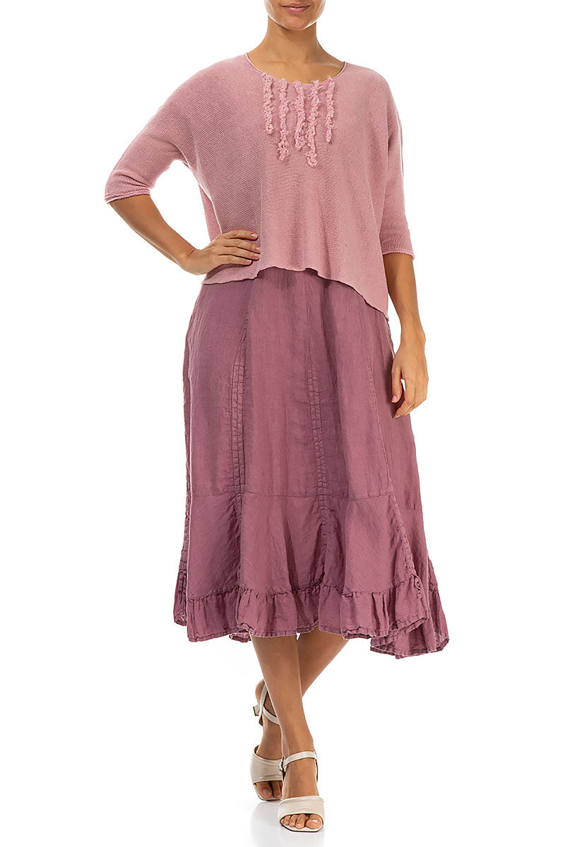 Raw Fringe Powder Pink Linen Jumper 4