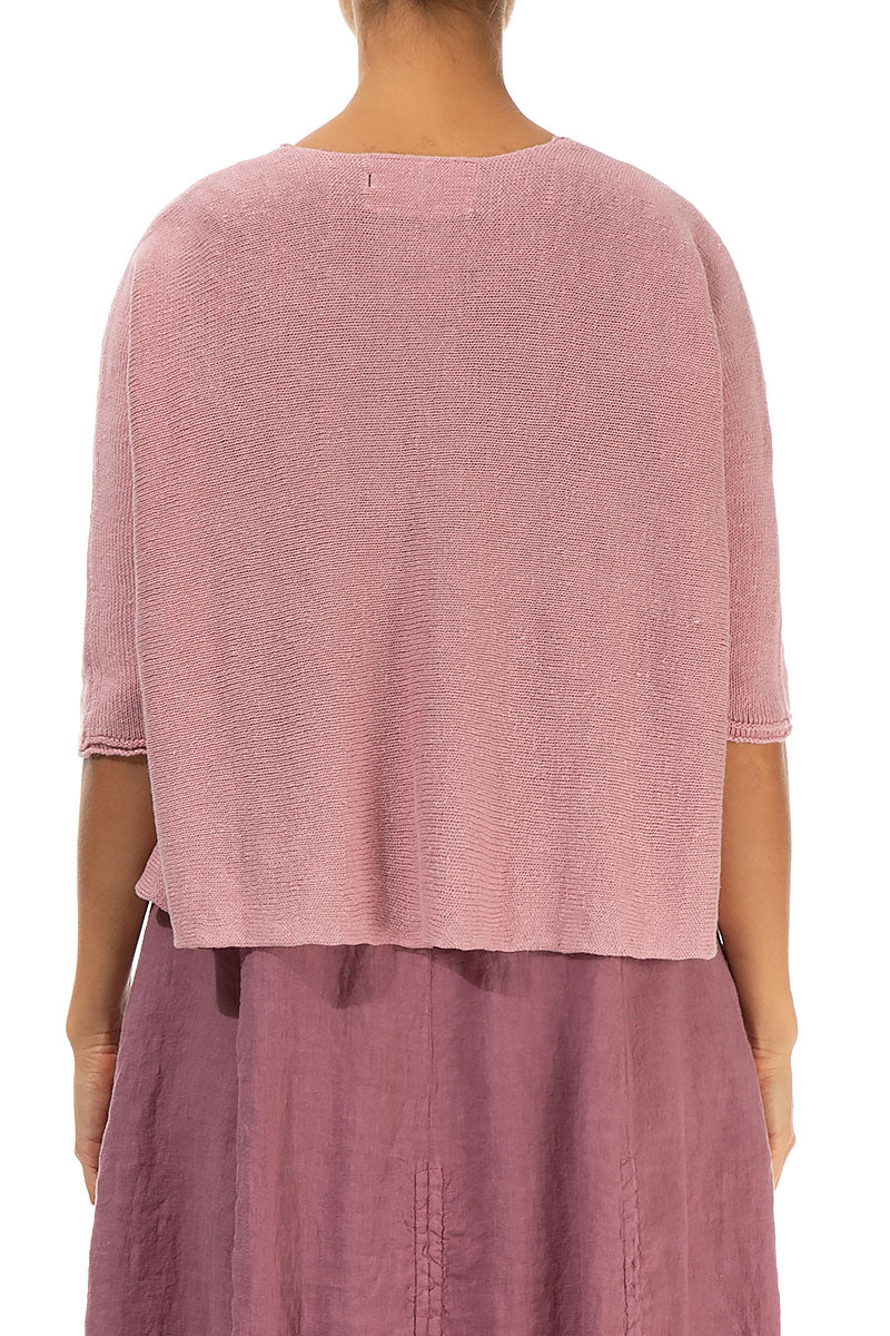 Raw Fringe Powder Pink Linen Jumper 2