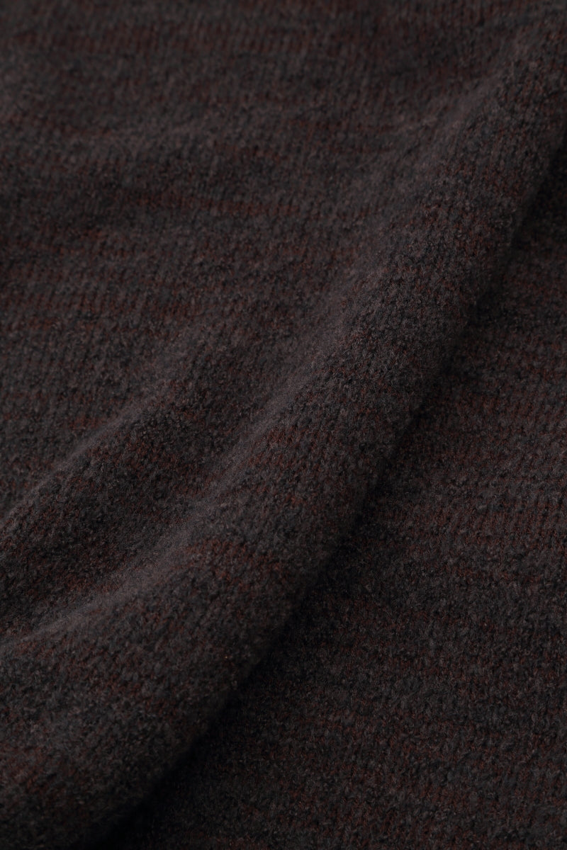 Relaxed Collar Chocolate Wool Sweater 6