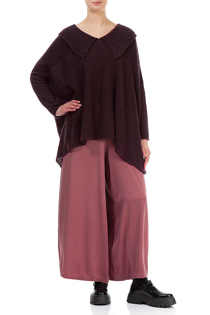 Relaxed Collar Mulberry Wool Sweater 4