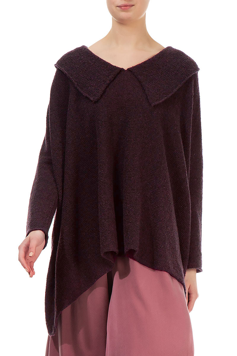 Relaxed Collar Mulberry Wool Sweater 3