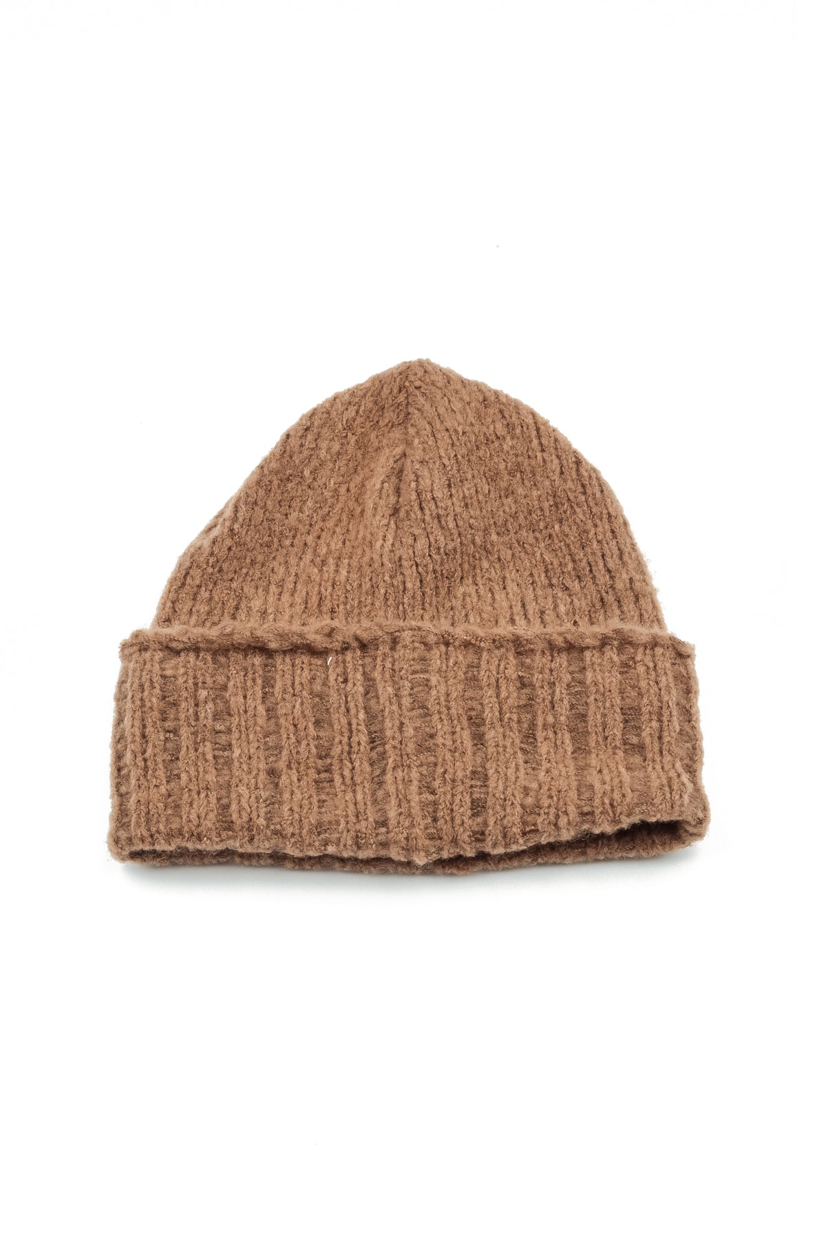 Ribbed Mélange Caramel Wool Beanie Hat 4