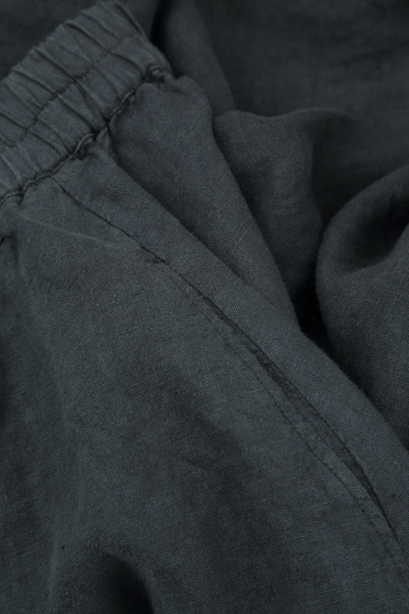 Roll Up Graphite Linen Trousers 4