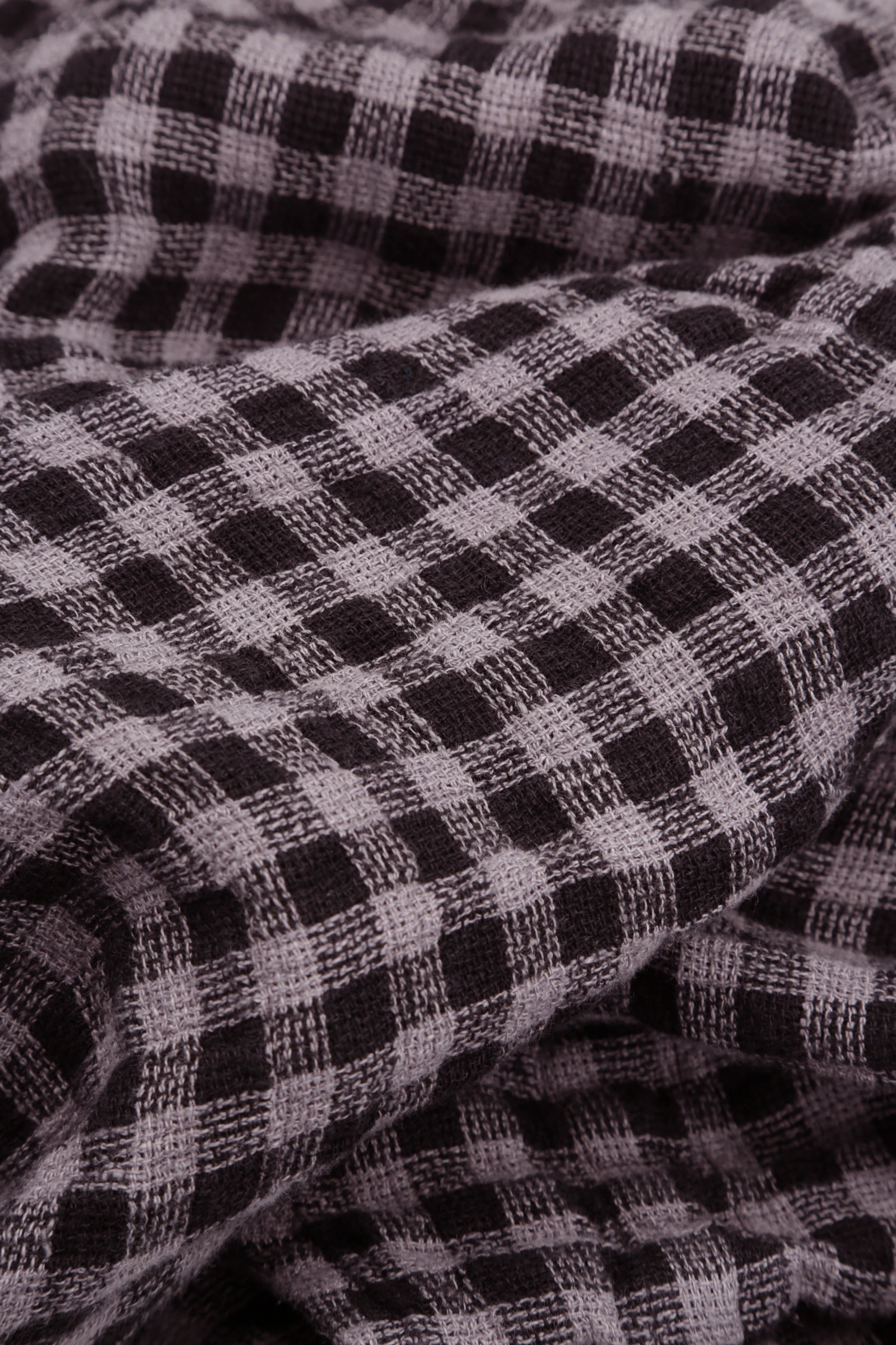 Roll Up Lilac Grey Check Linen Trousers 4