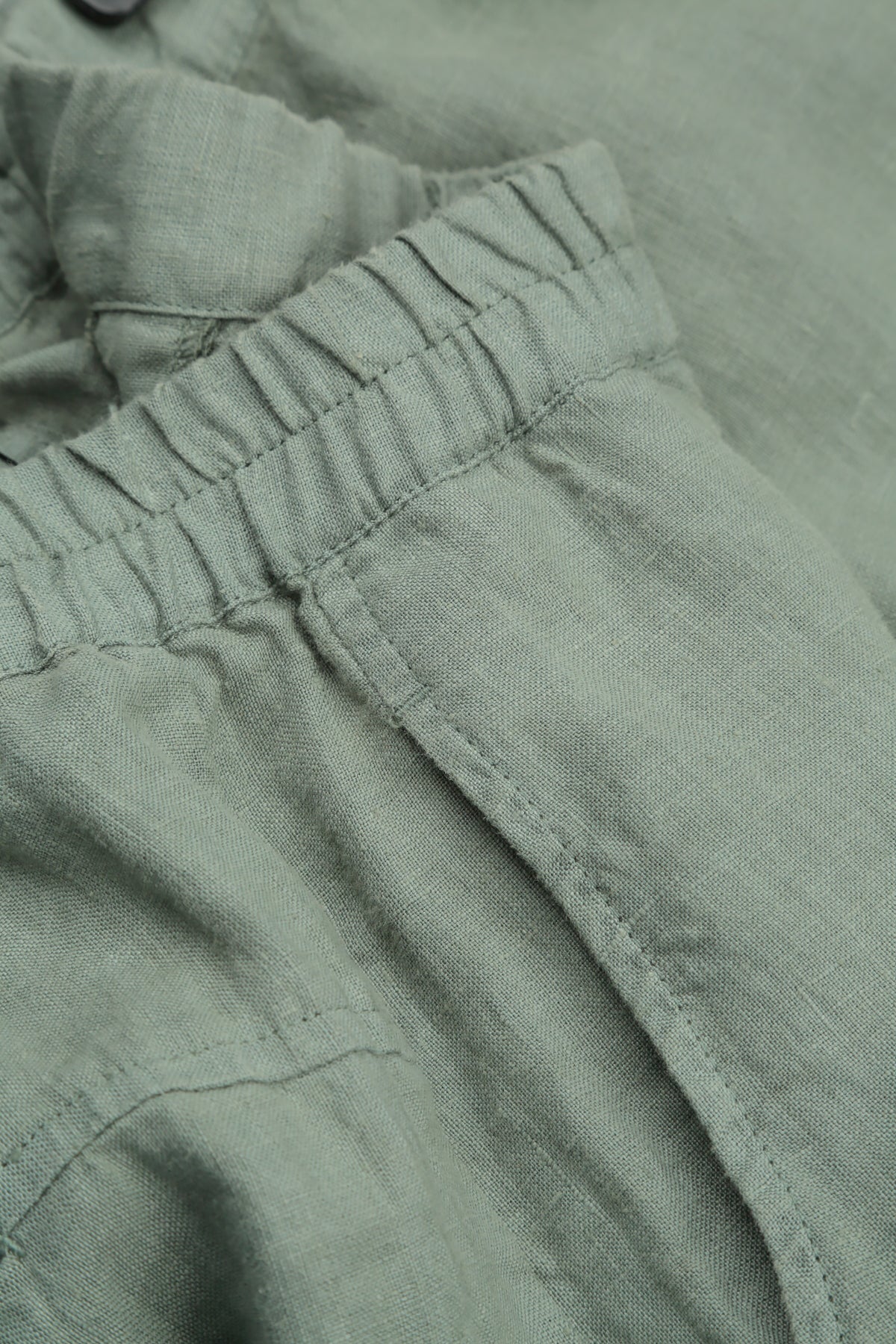 Roll Up Sage Linen Trousers