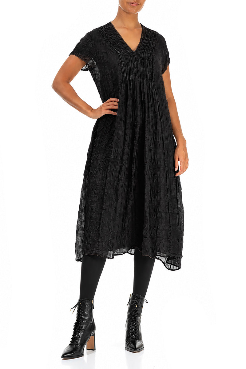 Romantic Black Light Silk Dress