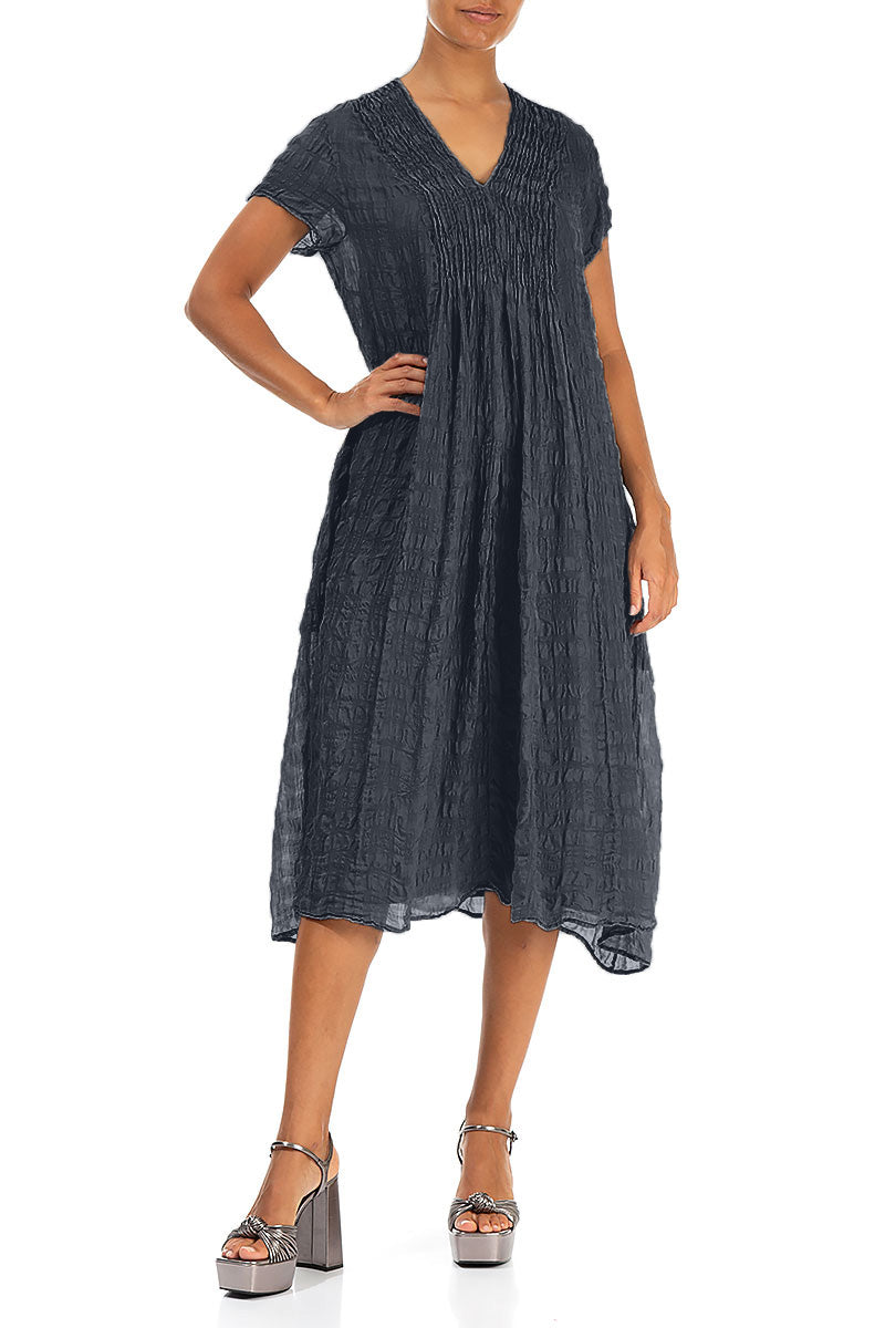 Romantic Graphite Light Silk Dress 4